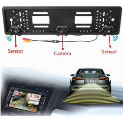 Sensore di parcheggio per targa europea con telecamera per retrovisione HD en oferta