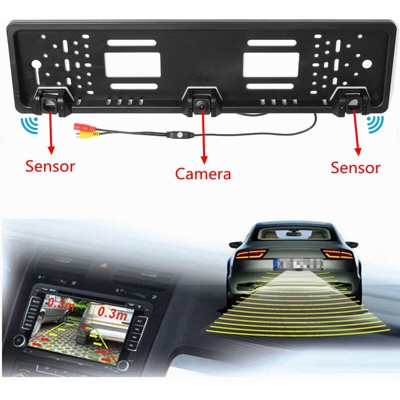 Sensore di parcheggio per targa europea con telecamera per retrovisione HD