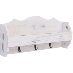 vidaXL Appendiabiti a Muro Bianco 50x10x23 cm in Legno - Bianco precio