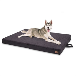 Brunolie Lettino per Cani, Materassino per Cani | Lavabile | Ortopedico | Antiscivolo | Traspirante | Memory Foam Pieghevole | Taglia XL (120x10x85 precio