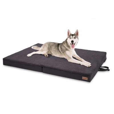 Brunolie Lettino per Cani, Materassino per Cani | Lavabile | Ortopedico | Antiscivolo | Traspirante | Memory Foam Pieghevole | Taglia XL (120x10x85