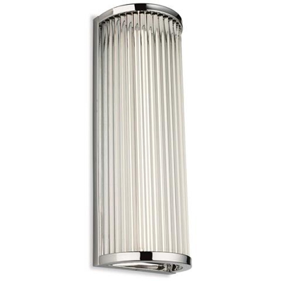 Applique Da Parete A Led Integrata Per Bagno Cromato Con Aste In Vetro Trasparente Ip44