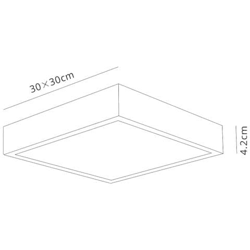 Faretto A Incasso A Led, Quadrato Da 30 Cm, 30w, 3000k, 2550lm, Bianco Opaco, Acrilico Satinato precio