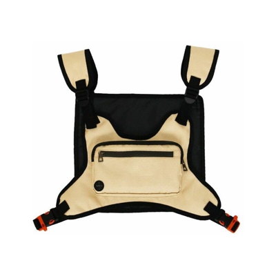 Borsa da petto tattica Imbracatura Borsa da lavoro riflettente Borse leggere per uomo Donna Escursionismo Jogging all'aperto, Cachi