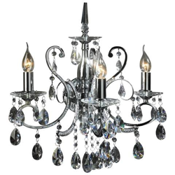 Applique Classica Cromata A 3 Luci Con Paralume In Cristallo, Attacco E14 precio