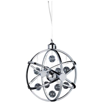 Lampadario Sferico A Sospensione Con Sfere In Vetro Cromato