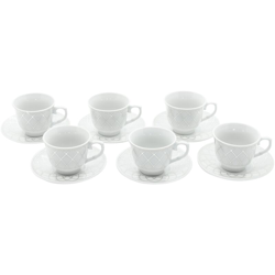 Casa Collection - Confezione 6 Tazzine da Caffe' con Piattino Plume Silver características