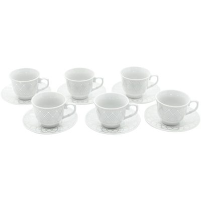 Casa Collection - Confezione 6 Tazzine da Caffe' con Piattino Plume Silver