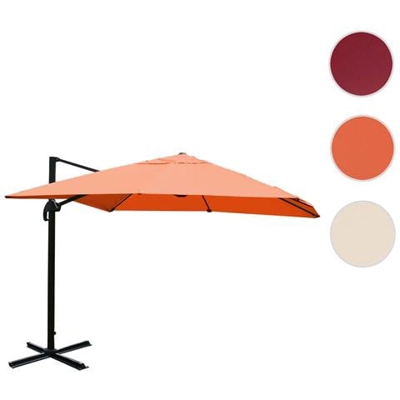 Ombrellone Parasole Hwc-a96 3x3m Arancione Girevole Senza Base