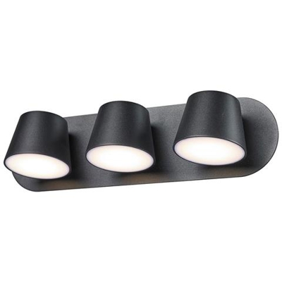Lampada Da Parete Moderna A Led Nera, Bianco Caldo 3000k 640lm