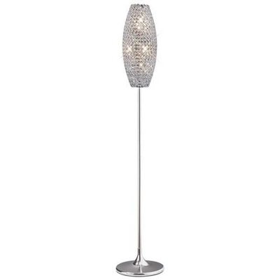 Lampada Da Terra 4 Luci Cromo Lucido, Cristallo