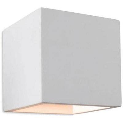 Applique Da Interni A 1 Luce In Gesso Bianco, G9
