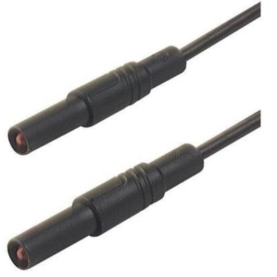 SKS Hirschmann MLS GG 200/2,5 sw Puntali di sicurezza [Spina a banana 4 mm - Spina a banana 4 mm] 2.00 m Nero 1 pz.