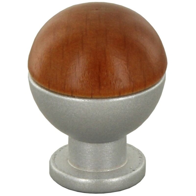 Pomolo pomello per mobili in legno ciliegio e ottone 18 mm 25 pezzi art. 735/B