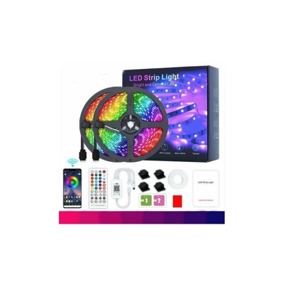 Striscia LED blu, striscia LED 10M 300 LED 5050 RGB impermeabile, controllata da APP per smartphone, sincronizzazione con funzione ritmo musicale /