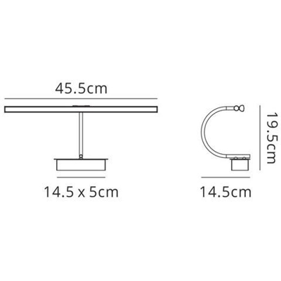 Lampada Da Parete, Picture Light, 8w, 3000k, 619lm, Cromo Lucido