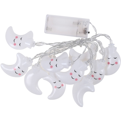 1.5 m della cassa di batteria 10 luna luce stringa della luce di Natale decorativo stringa di luce 2 * calda batteria AA bianco / lit