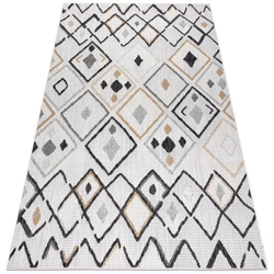 Tappeto Sizal Cooper Diamanti, Zigzag 22236 Ecru / Nero Toni Beige 160x220 Cm precio