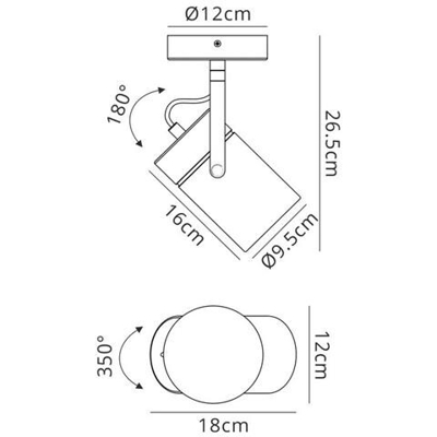 Faretto 1l 1 X E27 Max 40w (non Incl) Bianco