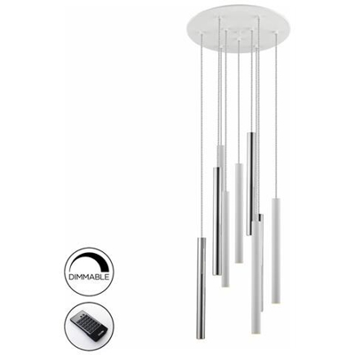 Sospensione A Soffitto A Goccia A Led Integrata A 9 Luci Dimmerabili, Bianco Opaco, Oro