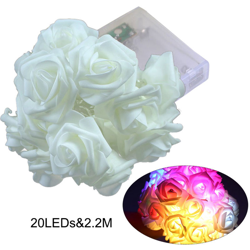 20 simulazione LED di colore rosa fiori stringa batteria scatola 2.2M illumina decorazioni di festa festa di Natale al coperto stringa luce en oferta