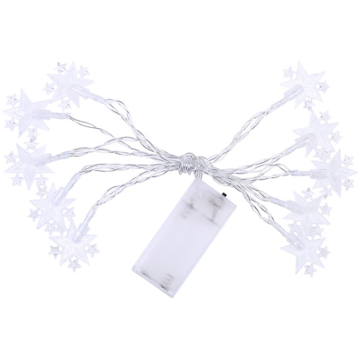 1,5 m 10 luci della stringa di luce della stella luce decorativa della stringa di Natale batterie 2 * AA chiaro / bianco caldo
