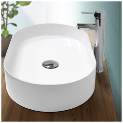 Lavabo Da Appoggio Ceramica Bagno Lavandino Lavello Ovale Sanitari 605 X 380 Mm precio