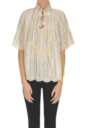 Metallic effect stripes blouse precio