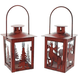 + Piccoli set lanterna di vetro ferro, set di due modelli, 7.5 * 7.5 * 11cm precio