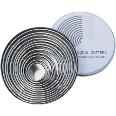 Set di 12 stampi in acciaio INOX per biscotti e biscotti