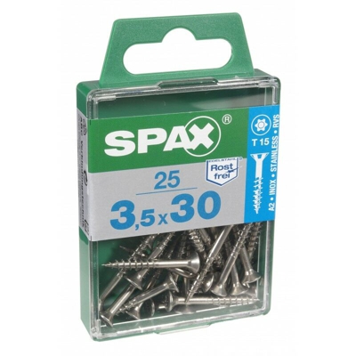 Set Di 25 Viti In Acciaio Inox Svasata Testa Torx Spax, Diam.3.5 Mm X Mm L.30