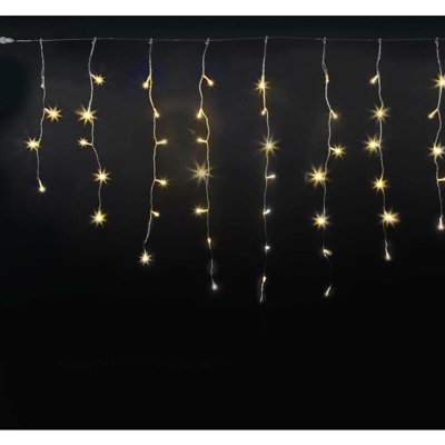 Cascata luce calda 96 led esterno luci decorazione natale natalizie movimento 2,4 mt