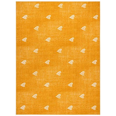 Tappeto Per Bambini Hearts Jeans, Vintage Cuori - Arancia Toni Arancia 200x400 Cm