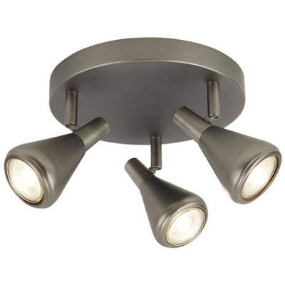 Faretto A 3 Luci A Grappolo Argento Antico Opaco, Gu10