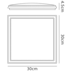 Soffitto A Led, Quadrato 30 Cm, 18 W, 4000 K, 1700 Lm, Ip65, Bianco precio