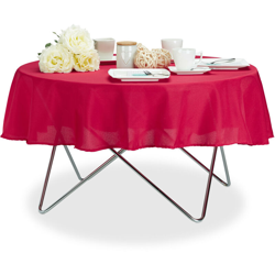 Tovaglia da tavola idrorepellente poliestere stirabile copritavolo da giardino tondo D: 140 cm rosso características