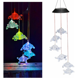 Lampadario solare con campanelli eolici a forma di tartaruga IP44 6 colori lampeggianti lenti características