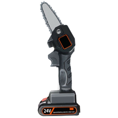 Motosega portatile a batteria con caricatore e 2 batterie, nera - nera