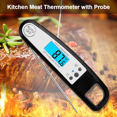 Termometro da cucina nero (batteria inclusa nella spedizione)