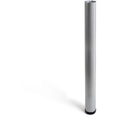 Gamba cilindrica regolabile stile moderno per mobili bassi. Altezza di 71 cm. Realizzata in acciaio con finitura alluminio. Per il bricolage e il