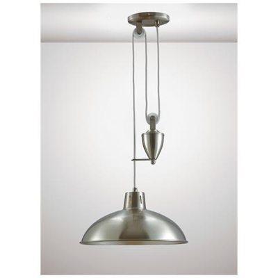 Sospensione A Soffitto A Cupola Sistema Pulley E27 Nickel Satinato