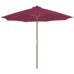 Ombrellone Da Esterni Con Palo In Legno 300 Cm Rosso Bordò características