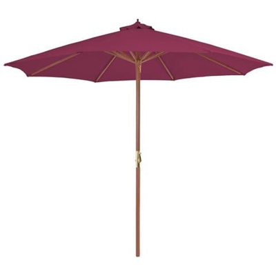 Ombrellone Da Esterni Con Palo In Legno 300 Cm Rosso Bordò
