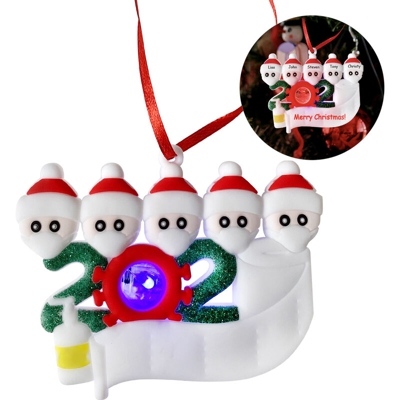 Nome fai-da-te e saluti Pendente luminoso per albero di Natale,5 bocche - 5 bocche