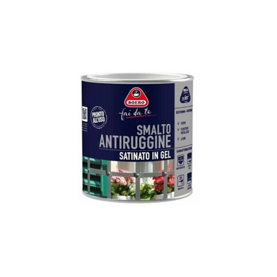 Smalto Pittura Antiruggine Satinato in Gel NON Cola Interno Esterno 972 Boero - Colori: Rosso Italia - Formato: 0,5 L