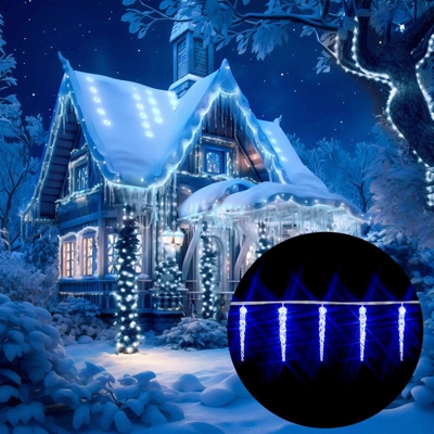 Catena luminosa led con stalattiti di ghiaccio illuminazione natale ghirlanda di luci 80 stalattiti ghiaccio LED Blu - Deuba