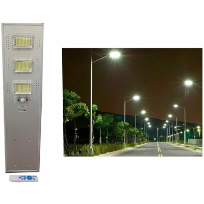 Lampione solare led esterno 150w luce fredda bianca faro stradale industriale