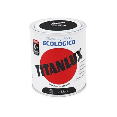 Smalto Ecologico Opaco Mate Acqua Titanlux | 750 mL - 567 nero - 567 nero