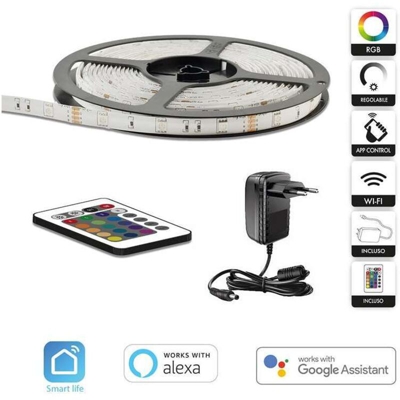 Kit Strip Led Striscia Led 5 Metri IP65 18 Watt WIFI + Telecomando