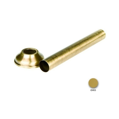 Tubo diritto per wc con rosone dorato diam. 30 mm porta e bini